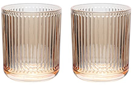 Gaolinci Bernstein Zahnbürstenhalter, 2 Stück Glasbecher, 284 ml