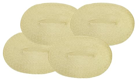 Jute 4er Tischset aus Naturfaser beige oval Platzdeckchen Platzset Untersetzer tischsets oval tischmatte tischset
