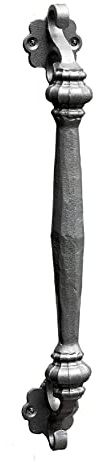 UHRIG Schmiedeeisen Schiebetürgriff 44 cm antik Anthrazit Grau, Türgriff für Haustür, Scheunentor usw.