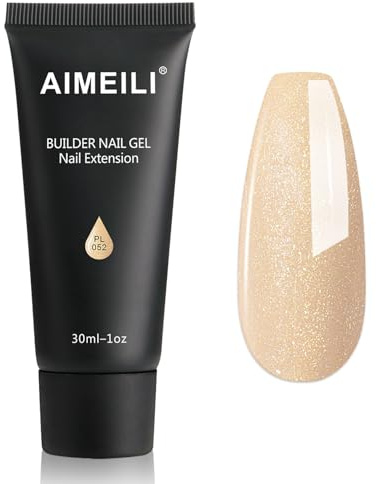 AIMEILI Nail Extension Gel 30ml Glitter Acrylic Nail Extension Builder Nail Gel Glitzer Nagelverlängerung Gel Nail Enhancement Gel 052