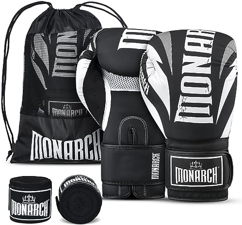 Boxing Gloves Men Women with Hand Wraps for Boxing, Muay Thai, Kickboxing, Punching Bag Workout traing and Sparing Gear Complete Boxing Kit, Size 8-16 OZ
