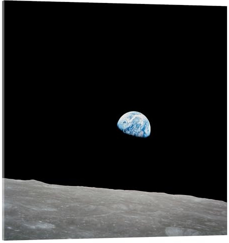 Posterlounge Erde aus der Sicht des Mondes Acrylglasbild von NASA 60 x 60 cm Schwarz Wandbilder Wanddeko