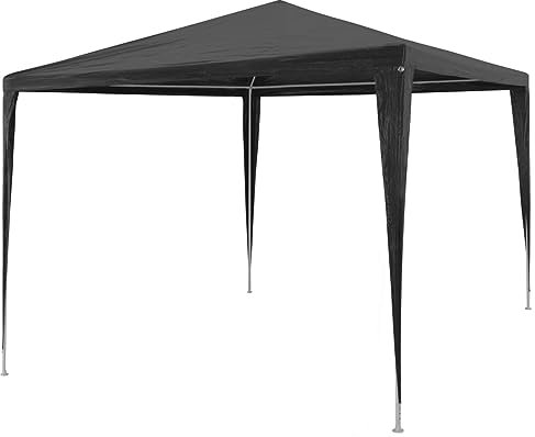 Homgoday Tendone per Feste 3x3 m in PE Antracite, Gazebo da Giardino Pieghevole per Giardino Balcone Terrazzo