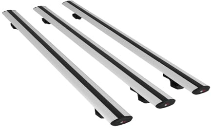 acpar Compatible with Dacia Duster (HS) Post-Facelift 2014-2017 BASIC Model Car Roof Rack Cross Bar Grey Aluminium 3 Bars