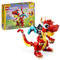 LEGO Creator 3in1 Roter Drache, Spielzeug mit 3 Tierfiguren inkl. Roter Drache, Fisch und Phönix, Tiere-Set für Kinder, Geschenk für Jungs und Mädchen ab 6 Jahren 31145