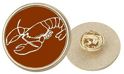 Broche ronde en métal doré pour homard, M, Métal