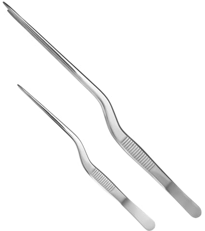 PRETYZOOM 2pcs Heavy Duty BBQ Tongs Food Serving Tweezers Fish Bone Clip for Kitchen