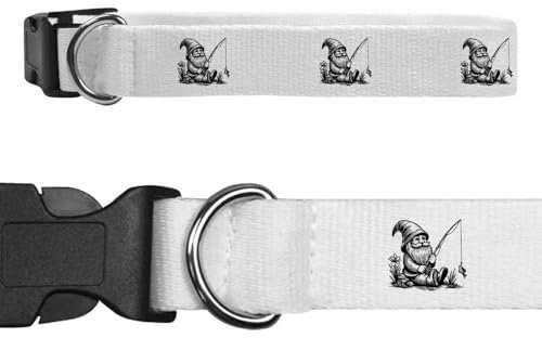Large 'Garden Gnome With Fishing Rod' Dog Collar (PR00054394)