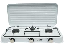 Fornello a gas con 3 fuochi SGS-6003 Fornello a gas Campeggio Camper Bianco