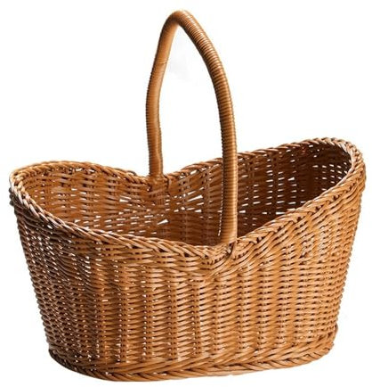Cesta de frutas Cesta de frutas natural hecha a mano for servir: cestas de flores, cesta de almacenamiento tejida a mano, cestas de picnic Cesta de frutas de mimbre decorativa Fruteros de cocina