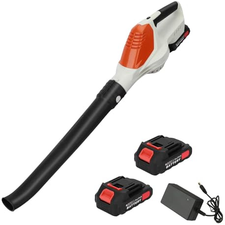 Laubbläser Akku, 240 km/h, 180CFM Akku Laubbläser mit 5 Geschwindigkeiten, Gebläse mit A kku und Ladegerät, Gartenbläser zur Rasenpflege, Staub, Tierhaare (2*Batterie)