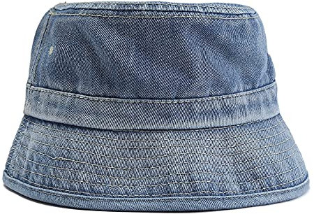 Damenhut, Sonnenhut, Fischerhut, bedruckt, doppelseitig, modisch, Baseballmütze, Hut mit Schnur, blau, Einheitsgröße