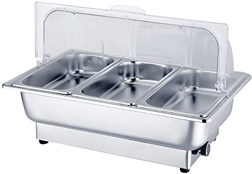 Chafing Dish de 9L, Servidores y Calentadores de Buffet de Acero Inoxidable Chafing Dish con Tapa de PC, Calentador de Alimentos eléctrico para Buffet, Banquete, Ideal para Mantener la Comida