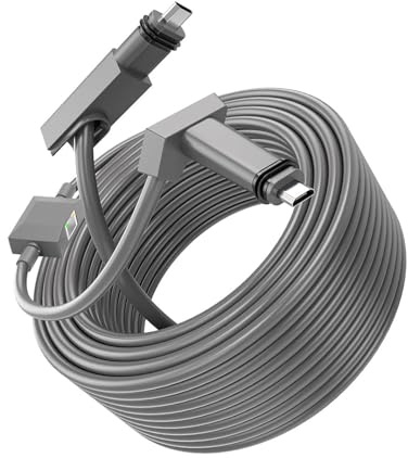 YWBL-WH Cavo Sostitutivo Satellitare Rettangolare Impermeabile 9 Metri con Adattatore Ethernet 2 in 1 per Antenna Parabolica Gen 2 V2, Connessione Stabile e Copertura del Segnale di
