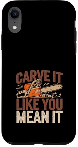 Sculpture sur bois pour tronçonneuse Coque pour iPhone XR