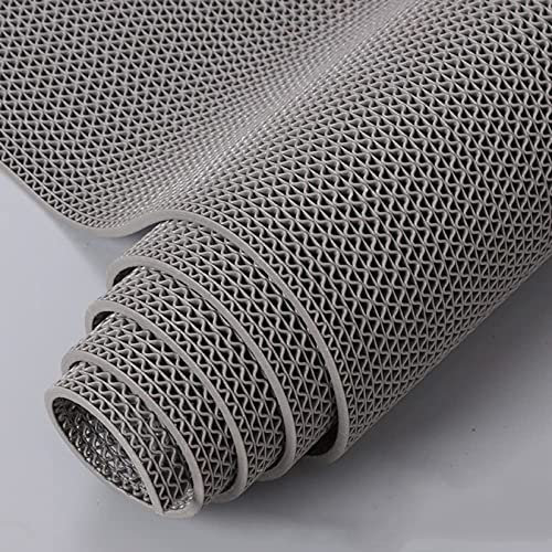 Tapete de drenaje de PVC antideslizante resistente para piscinas, baños, garajes y saunas, drenaje de agua, suelo comercial, gris, 0,9 x 15 m, uso en interiores y exteriores