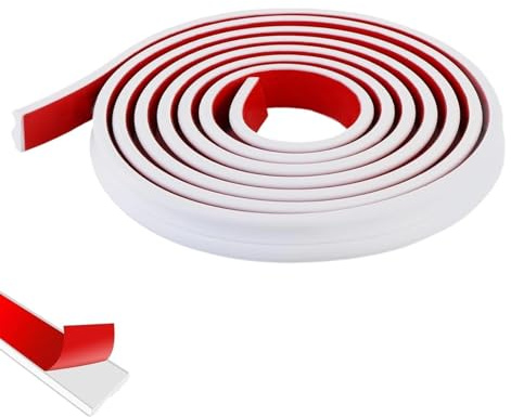 TIANLIN 40mm X 5m Moldura Autoadhesiva Flexible, Molduras Decorativas Pared Blancas, Listones Autoadhesivos para Decoración de Pared en TPE, Cortable y Adaptable