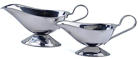 Stainless Steel Gravy Sauce Boat, 8oz Dripless Lip Spout Dishwasher Safe
