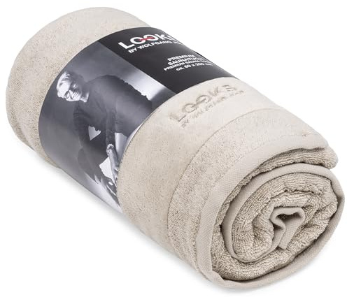 LOOKS BY WOLFGANG JOOP Saunahandtuch 80x200 cm - 100% Baumwolle, weich & saugstark, Badetuch beige