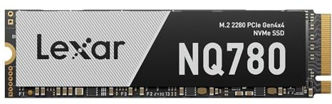 Lexar SSD NQ780 M.2 2280 PCIe Gen 4x4 NVMe SSD 1 TB sekventiell läshastighet upp till 6000 MB/s1, sekventiell skrivhastighet upp till 2500 MB/s1