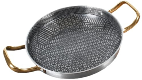 Alipis Padella in Acciaio Inox Nido d Ape Antiaderente Padella per Uova e Gamberetti Compatibile Piani Cottura Elettrici Gas e Induzione