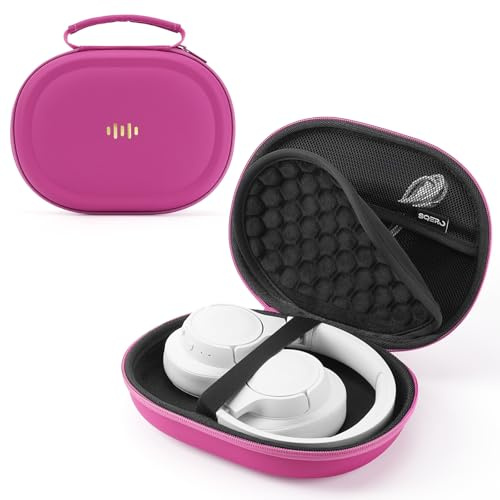 Kopfhörer Hart Tasche Over Ear für JBL Tune 720BT/770NC/Live 770NC/Tune510BT/Soundcore Q20i/Bose, Hochwertiges PU-Material, Tragbare Hülle Case für die Meisten Faltbaren Flach Liegenden Kopfhörer