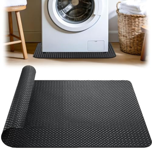 Rutschfest Antivibrationsmatte Waschmaschine, 60 x 60 cm Waschmaschinenauflage & Waschmaschine Abdeckung, Antivibrationsmatte Kann Auch als Kühlschrankmatte oder Bodenschutzmatte Verwendet Werden
