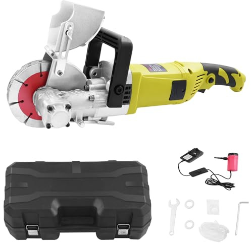 VonVVer Electric Wall Chaser 4000W with Adjustable Cutting Depth 30mm, Wall Groove Cutting Machine with Dust Extractor Adapter, 5-Blade Brick Concrete Slotting Machine, 6000rpm Wall Chaser for Brick,