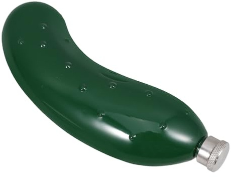 Hemobllo Flasque à Whisky pour Voyage et Pique-niques Forme Concombre Compacte et Élégante en Acier Inoxydable en Plein Air pour Hommes et Femmes