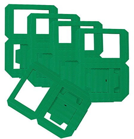 folia 9851/5 - Laternen Rohlinge, Laternenzuschnitte aus Wellpappe, 5 Stück, grün, 13,5 x 13,5 x 18 cm, zum Zusammenstecken ohne Kleber, ideal für individuelle Laternen oder Tischlichter