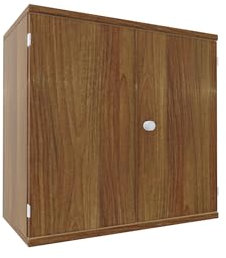 Geramöbel Flügeltürenschrank 1 Dekor-Einlegeboden, abschließbar, 800x425x768, Nussbaum/Nussbaum