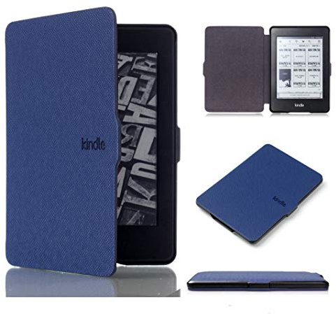 Kepuch Custer Hülle für Kindle Paperwhite 1/2/3 2012 2013 2015 2016 ,Smart PU-Leder Hüllen Schutzhülle Tasche Case Cover für Kindle Paperwhite 1/2/3 2012 2013 2015 2016 - Blau