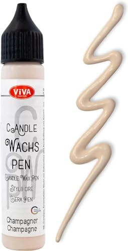 Viva Decor Wachs Pen 28ml (Champagner) Premium Candle Liner & Wax-Pen - Ideal für individuelle Kerzengestaltung - Hochwertiger Wachs-Stift zum Anmalen, Verzieren & Personalisieren