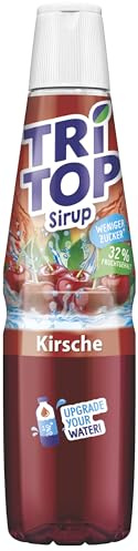 TRi TOP Kirsche | kalorienarmer Sirup für Erfrischungsgetränk, Cocktails oder Süßspeisen | wenig Zucker (1 x 600ml) | Weniger Zucker, intensiver Kirschgeschmack – ideal für Wassersprudler, Cocktails & Desserts