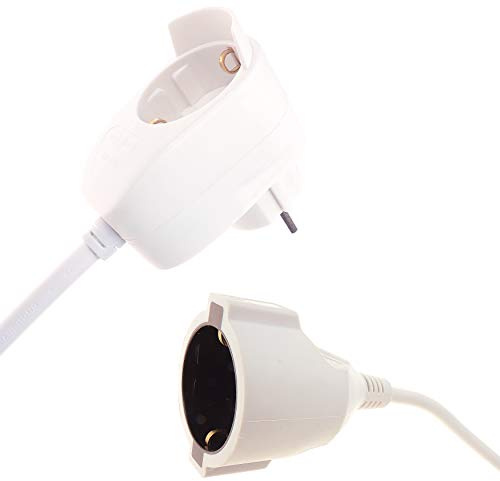 REV Verlängerungskabel 5m POWERSPLIT - erhält stationäre Steckdose, weiß | 3500W |PVC Kabel (H05VV-F) | erhöhter Berührungsschutz