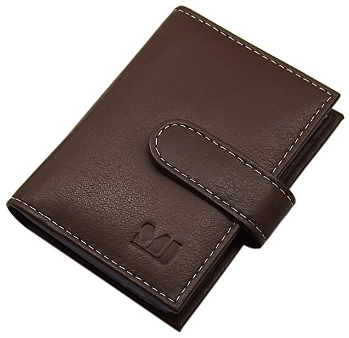 myledershop MJ-Design-Germany XXL Kreditkartenetui Büffelleder für 22 Scheckkarten in 3 Farben (Braun)
