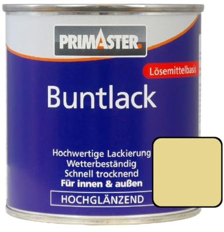 Primaster Buntlack 750ml Hellelfenbein Hochglänzend Wetterfest Holz & Metall