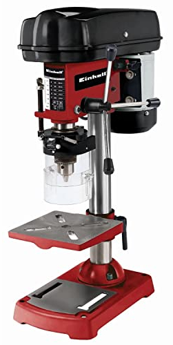 Einhell Säulenbohrmaschine TC-BD 350 (350 W, 580 - 2650 U./Min., 5-stufig anpassbare Drehzahl, dreiarmiges Bohrdrehkreuz, neig- und schwenkbarer u. werkzeuglos höhenverstellbarer Bohrtisch)
