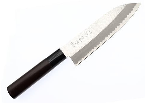 SekiRyu Couteau Japonais Santoku Martelée Lame 16.5cm Couteaux de Cuisine Fabriqué au Japon