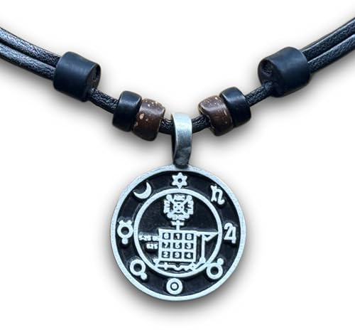 HANA LIMA Halskette Glücksamulett Lederkette Herren Damen Metallanhänger Talisman