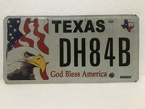 TammieLove 2010er Texas Nummernschild God Bless Amerika Adler Amerikanische Flagge Dh84B 15,2 x 30,5 cm Nummernschild Schild