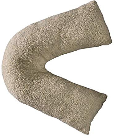 HOMES-LINEN Teddy Bear Fleece Plush Warm Fuzzy Cuddly V-Shaped Pillow & Cover (Mink, V-Pillow With Teddy Cover)
