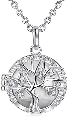 AEONSLOVE Collana Chiama Angeli Gravidanza Albero Della Vita Ciondolo Bola Messicana per Neo Mamme Regalo Donna in Gravidanza, 2 Catene