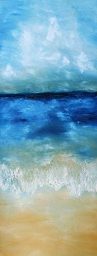A.Monamour Türtapete Selbstklebend Türfolie Türposter 3D Tropischer Strand Blaues Meer Ölgemälde Stil Vinyl Folie Türdeko Tapete Wandbild Türaufkleber Türtattoo 77 x 200 cm