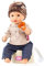 Götz 2154116 Sleepy Aquini Junge - 33 cm große Badepuppe mit braunen Schlafaugen, ohne Haare in 7-teiligem Set - Babypuppe ab 18 Monaten