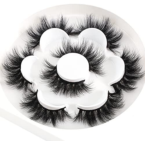 6D Falsche Wimpern，Künstliche Wimpern， Flauschige Lange Dramatische Natürliche Gefälschte Wimpern Dicke Weich Wiederverwendbar Künstliche Wimpern Pack Makeup (HS01)