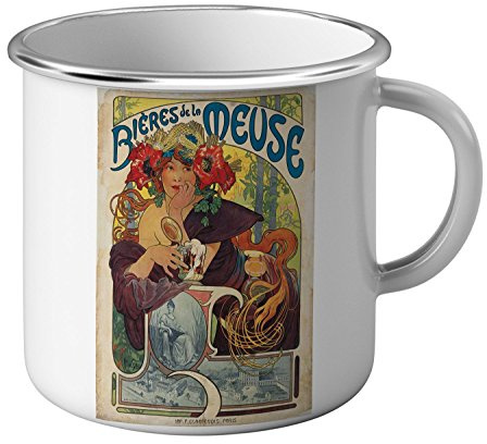 Fabulous Mug Emaillé Métal Biere Meuse Retro Vinatage Affiche Old Commercial France