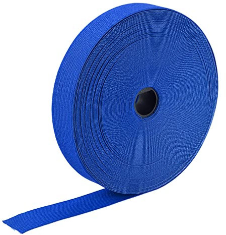 sourcing map 2.5cm Gummiband Breit zum Nähen, 18 Meter Elastic Rubber Band, Breites Gummiband für Hosen, Bund, Stoffe zum Nähen (Blau)