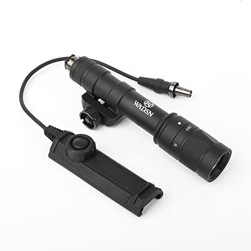 QIRUIMY M600W Strobe Torch with Dual Function Switch,600 Lumens Tactical Strobe Flashlight Scout Light for 20mm Picatinny Rail System (Black)