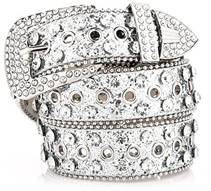 Reoyloep Gothic-Strass-Gürtel für Damen, PU-Lederriemen, Strass-Gürtel, Cowgirl, Mädchen, modischer Gürtel für Jeans